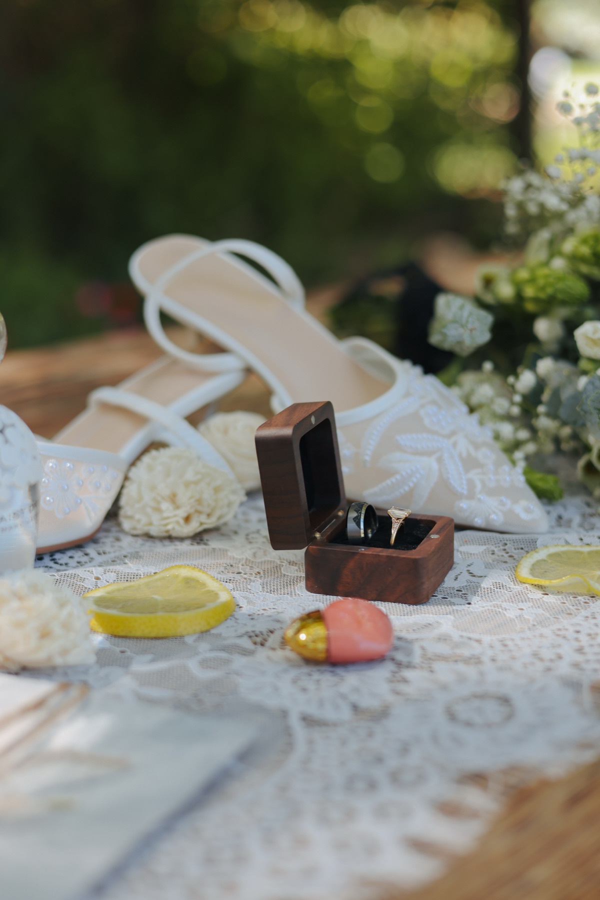 Engagement ring box detail